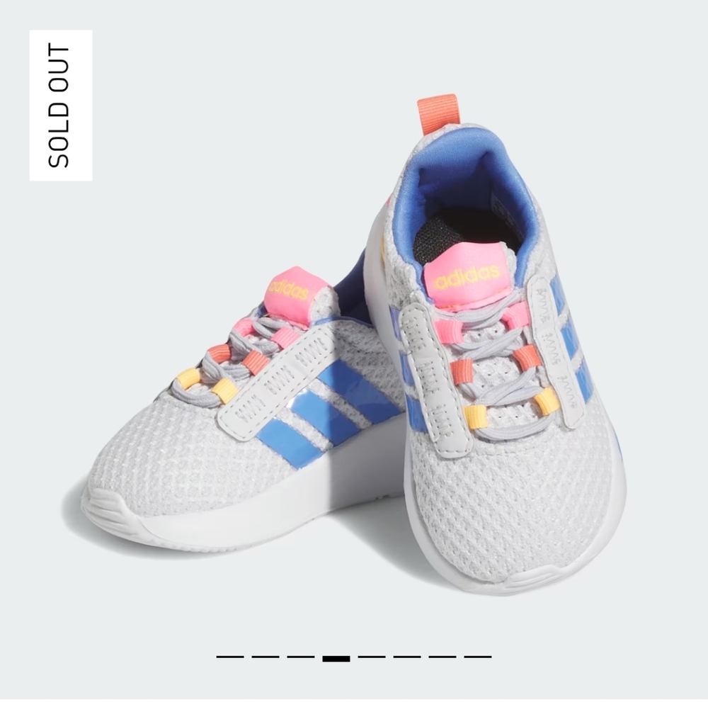 🆕️ Adidas Baby Racer TR211 Toodler 6 Gray and Blue Sneakers - Picture 2 of 6